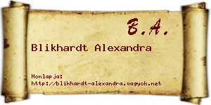 Blikhardt Alexandra névjegykártya